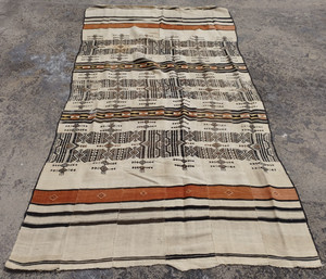 Vintage Handmade Traditional African Fulani Kilim Floor Rug Carpet 251x135 cm