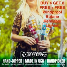 Blunteffects Incense Buy 4 Get 8 FREE + Windproof Butane Ref. Ltg._US Seller