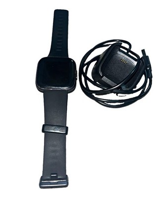 Fitbit Versa2 40mm Bluetooth Unlocked Black Aluminum Case w/ Silicone Band