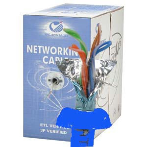 1000Ft CAT5E Stranded Wire Bulk Cable Shielded Blue, 26AWG CMH