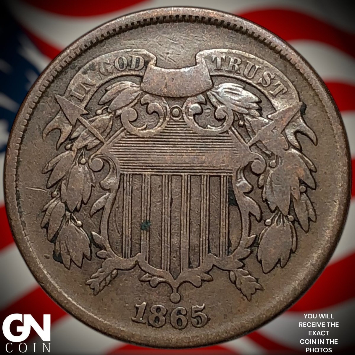 ★von★② 1865 2 Cent Piece Z4646 | eBay