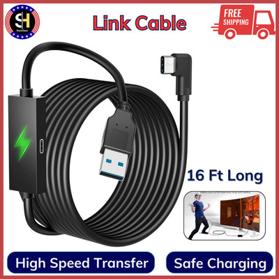 16ft Link Cable for Meta Quest 3S Oculus Quest 2 USB A to USB C 5Gbp High Speed