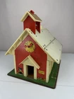Vintage 1970's Fisher Price Toys Little People Play Family School House Red