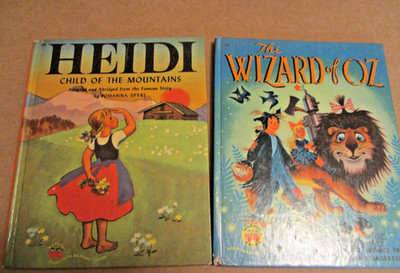 Children's Classic Wonder Books:  Lot of 2-Heidi (1950) and Wizard of Oz (1951)