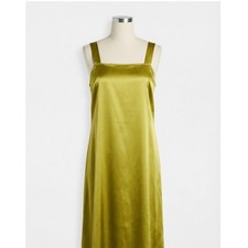 Vera Wang Vintage Y2K Satin Slip Dress Green Sz 8 Fairycore Whimsigoth