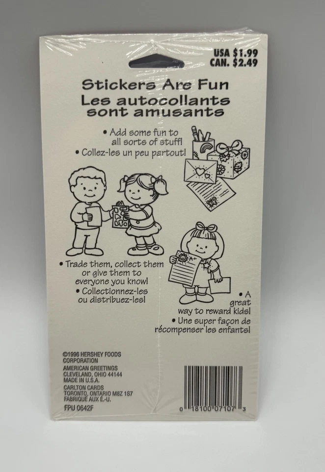 Heshey's Candy KissesReeses Mr. Goodbar Unopen Sticker Package of 2 Sheets AGC - Image 3 of 4