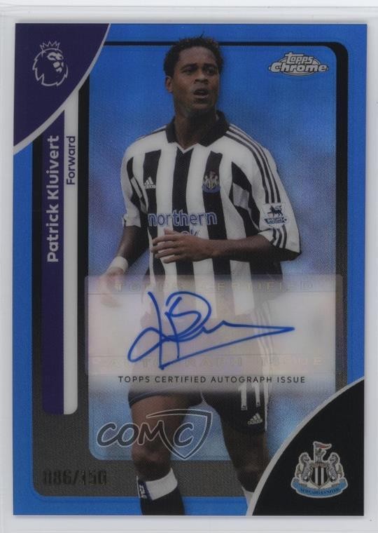 2025 Topps Chrome Premier League Blue Refractor /150 Patrick Kluivert Auto 0t9q