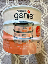 3 Pk Diaper Genie Bags Disposal Pail Round System Refills Clean Laundry Scent