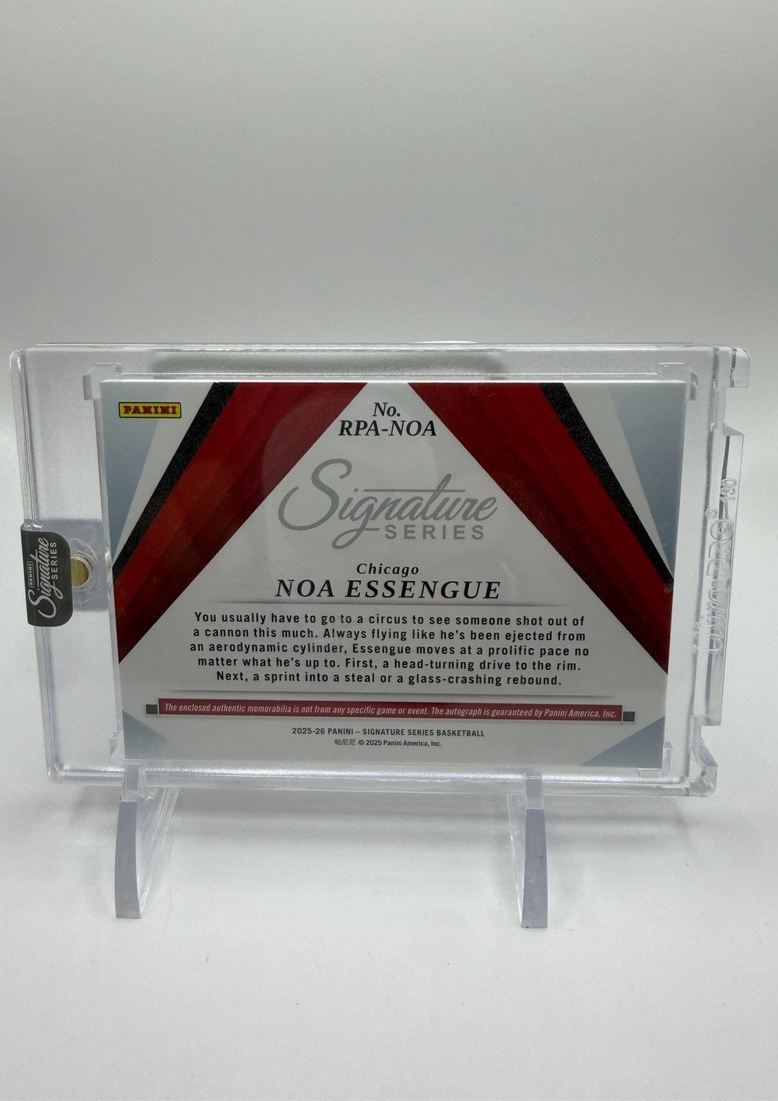2025 Panini Signature Series Noa Essengue 1/1 Nike Swoosh Doodle Auto Rookie RC view 3