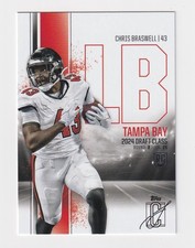 2024 TOPPS SIGNATURE CLASS FOOTBALL CHRIS BRASWELL ROOKIE CARD 182. rookie card picture