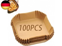 HeißLuftfritteuse Backpapier Quadrat,100 StüCk Einwegschalen Airfryer B