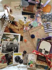 Curated Junk Journal Starter Kit Free Spirit Rare Bird Vtg Ephemera Lot 100 pcs