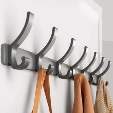 Coat Rack Wall Mounted Wooden, Pine White Clothes Hanger, Coat Hooks Wall/Door