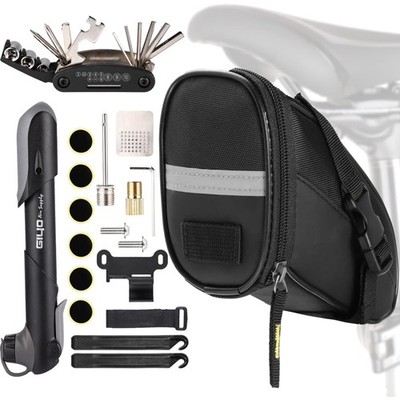 Fahrrad Reparatur Set Satteltasche Multitool Pumpe Reifenheber Flickzeug