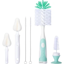 Baby Bottle Brush Set with Nipple Cleaner and Suction, 10.2" Cleaning Brush a...