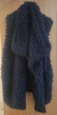Zara Shaggy Gilet Size M Navy Blue