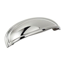 2 x Ashby 3 in. or 4 in. (76mm or 102mm) Traditional Polished Nickel Cabinet Cup