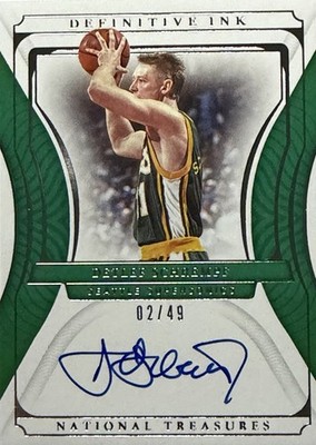 2021-22 National Treasures Definitive Ink Auto #/49 DETLEF SCHREMPF Seattle