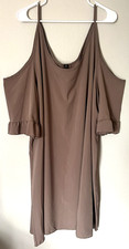 Love Jane Size 6X Cold Shoulder Women's Dress Ruffle Sleeve Made USA Knee Length