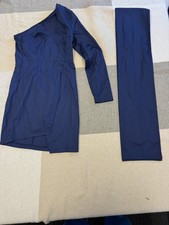 Nasty Gal One Shoulder Blue Mini Dress In Size 0 with matching piece