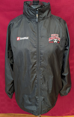 LOTTO North Andover MA Soccer Black Windbreaker Warmup Jacket Sz XL Local Pickup