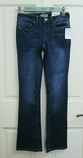 NWT Mudd Jeans Girls 10S 26x26.5 Dark Wash Bootcut Stretch Distressed 87-23287