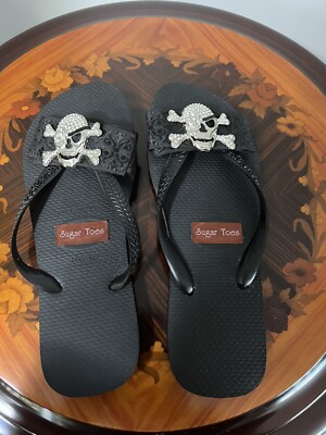 Havaianas Skull Black flip flops, USA UK