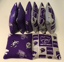 8 CORNHOLE KANSAS STATE WILDCATS BEAN BAG CORN HOLE K-STATE TAILGATE TOSS