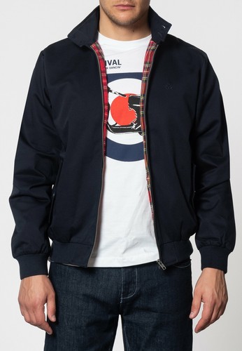 Merc London Harrington Navy Cotton 