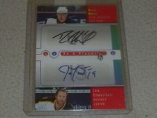 2005-2006 2x SIGNED HOCKEY CARD UD BE A PLAYER RICK NASH JOE THORNTON DUAL NHL