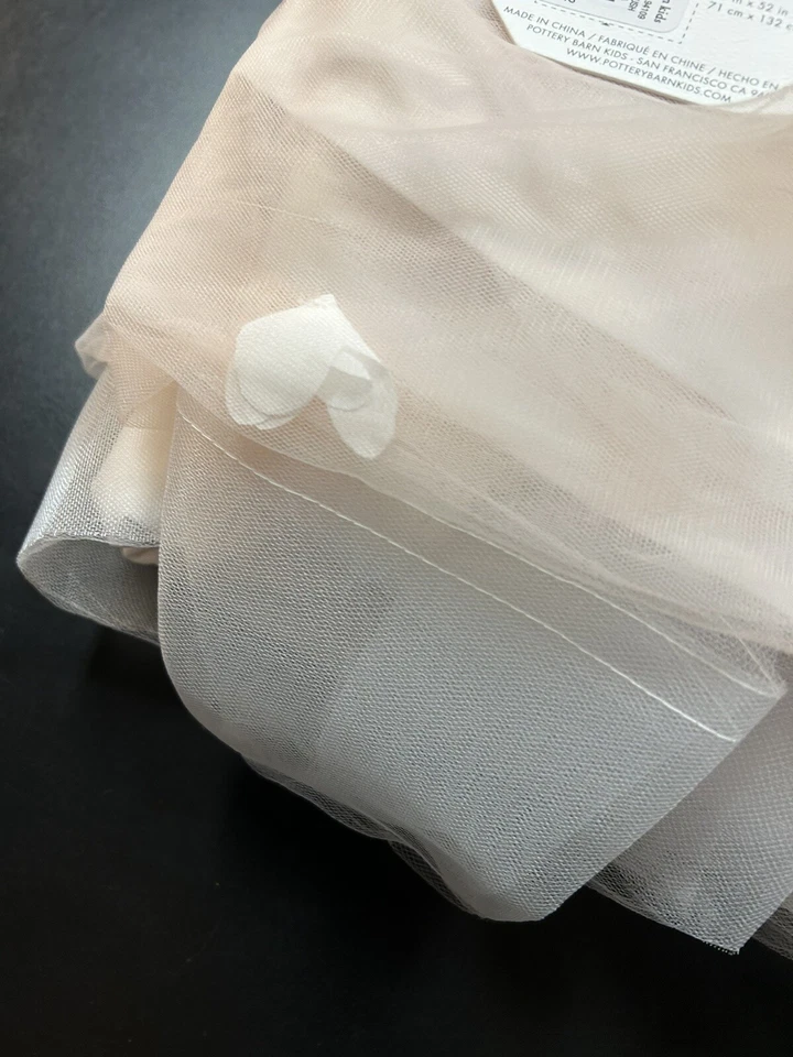 Pottery Barn Kids Monique Lhullier Ethereal Tulle Baby Crib Skirt Blush Pink NEW - Image 4 of 4