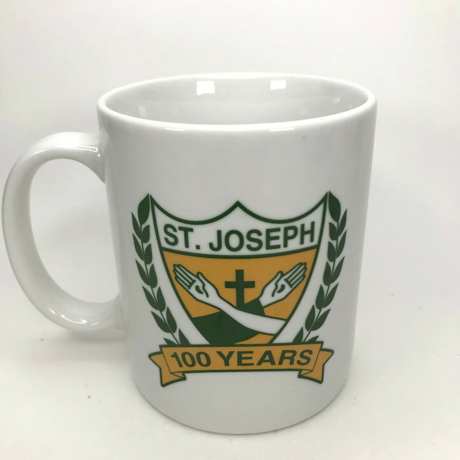 Vtg Linyi Coffee Mug ST. JOSEPH 100 YEARS Silver Phoenix Rare Souvenir Cup C11