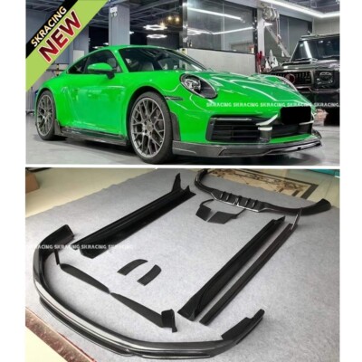 Real Carbon Fiber Body Side Skirts Front Rear Lip For Porsche Carrera 911 992