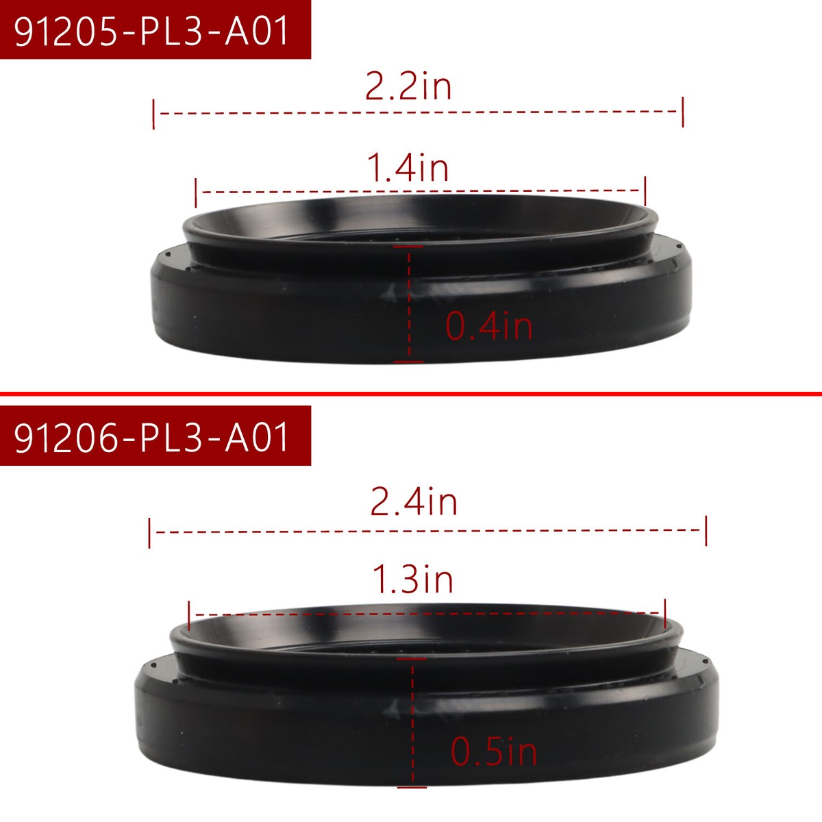 OEM Replacement Drive Axle Seal Set For Honda Civic & CRX Manual Transmission - Made In Japan (JF46530 & JF46922)