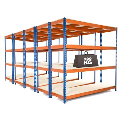 5 x Garage Racking Shelving Units 1800mm H x 1800mm W x 600mm D Heavy Duty