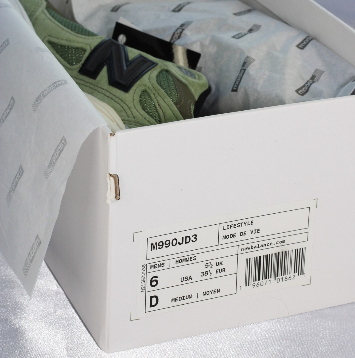 JJJJound × New Balance 990V3 \"Green\" JJJJound x New Balance 990v3 Olive Green MiUSA | Size 9 | M990JD3