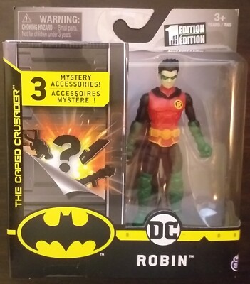 3 SURPRISE BATMAN, ROBIN THE CAPED CRUSADER, ACTIONFIGUR, VON SPIN MASTER.