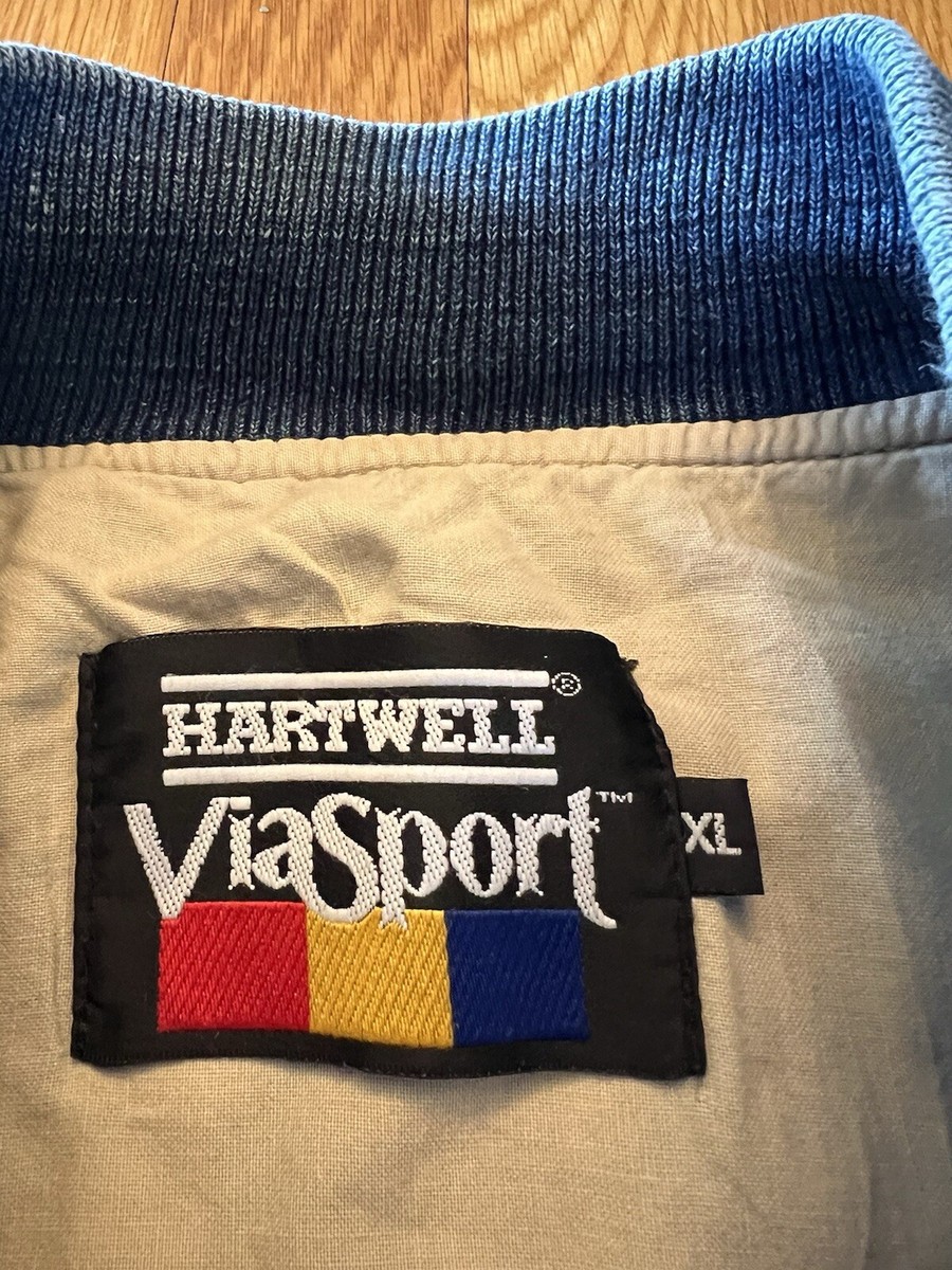 Hartwell ViaSport Jacket Mens XL Denim Varsity Snap Up