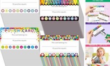 332 PCS Punch Cards, 4 Designs Without hole puncher Colorful Confetti 332 Pcs