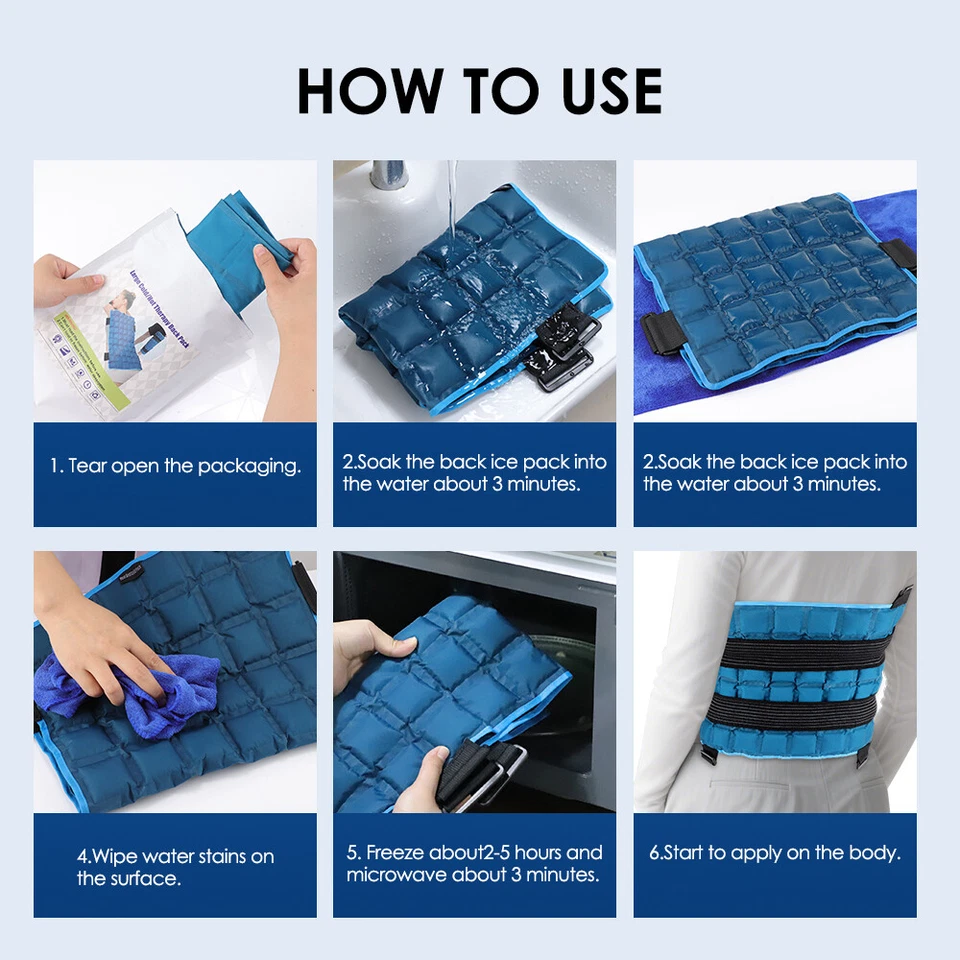 13x22" Large Gel Ice Pack & Wrap for Injuries Reusable,Cold Hot Therapy Ice Pack - Image 3 of 4