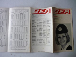 BEA Airlines Flight Schedule 1969 International Airport Berlin Tempelhof London Time Table