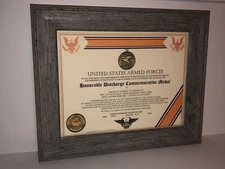HONORABLE DISCHARGE COMMEMORATIVE MEDAL CERTIFICATE ~ Type 1