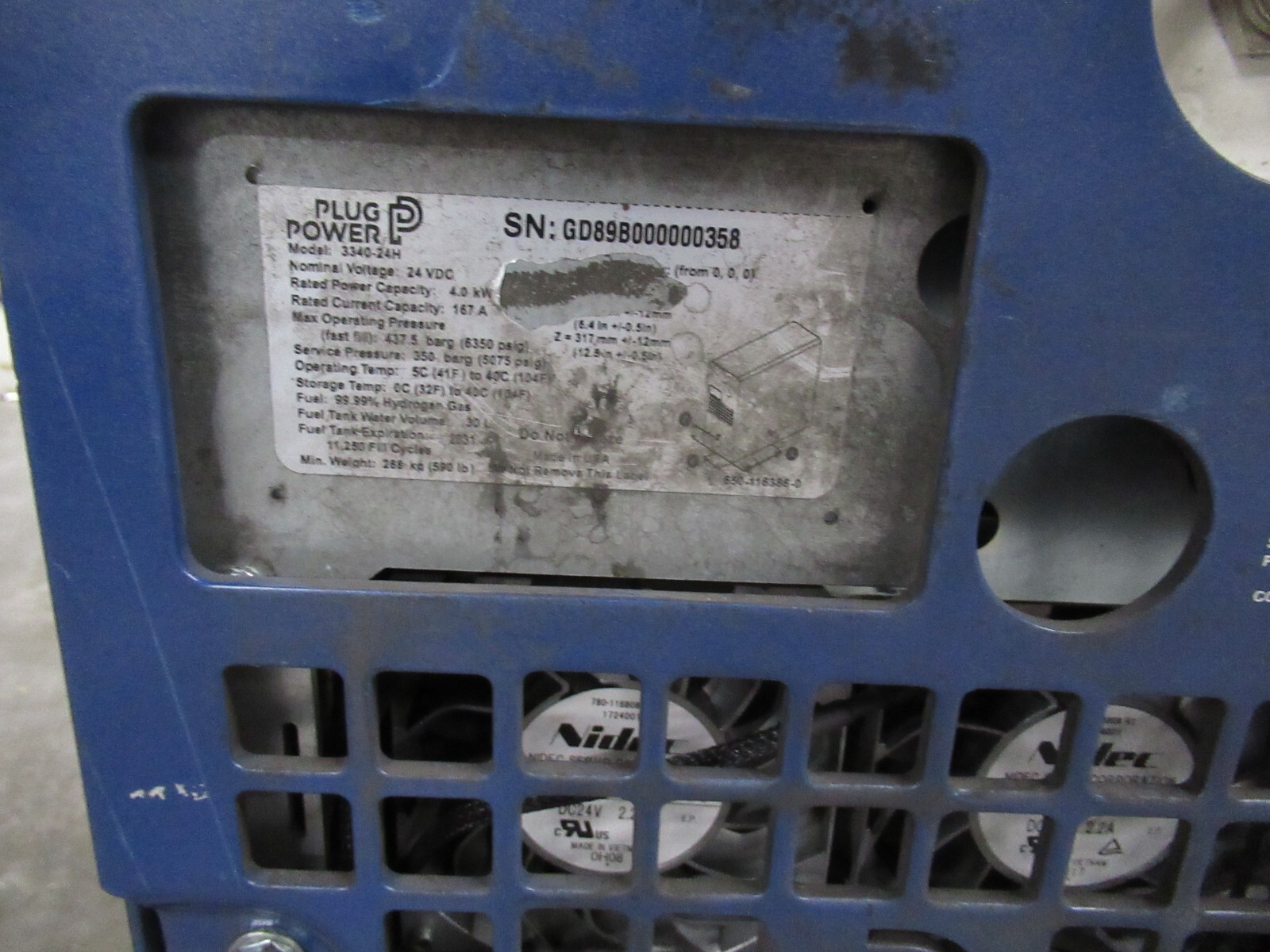 LOT of (3) PlugPower GenDrive [334024H] 0.7 kg Hydrogen Storage Fuel