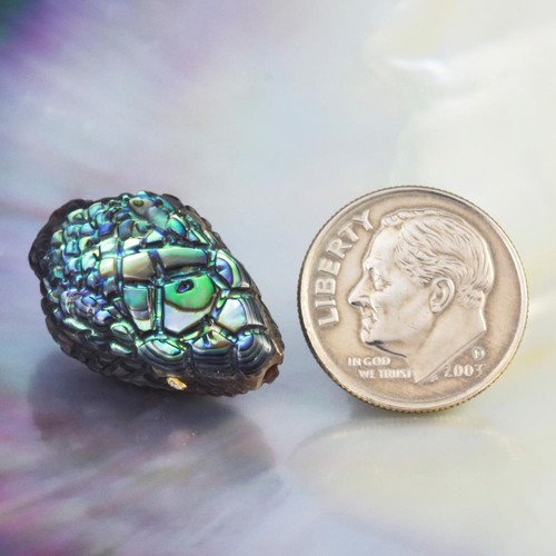 Bead In Abalone Nera Madreperla, Conchiglia Pinna Diamante 3.73g - 第 12/12 張圖片