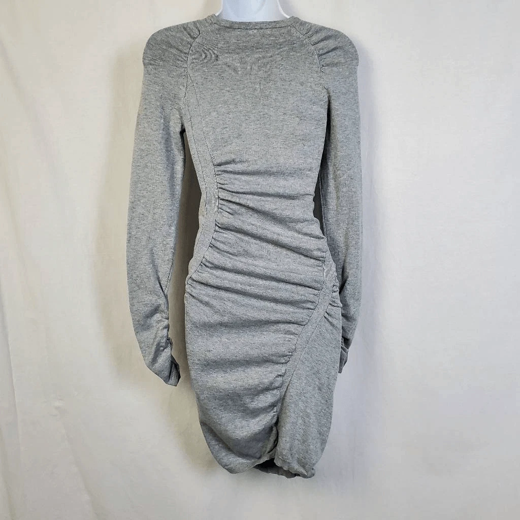 UNDERCOVER Abito maglione bodycon maglia arricciata manica lunga grigio Victoria’s Secret XS