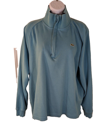 Lacoste, maglione donna, zip 1/4, LS, blu, taglia 6