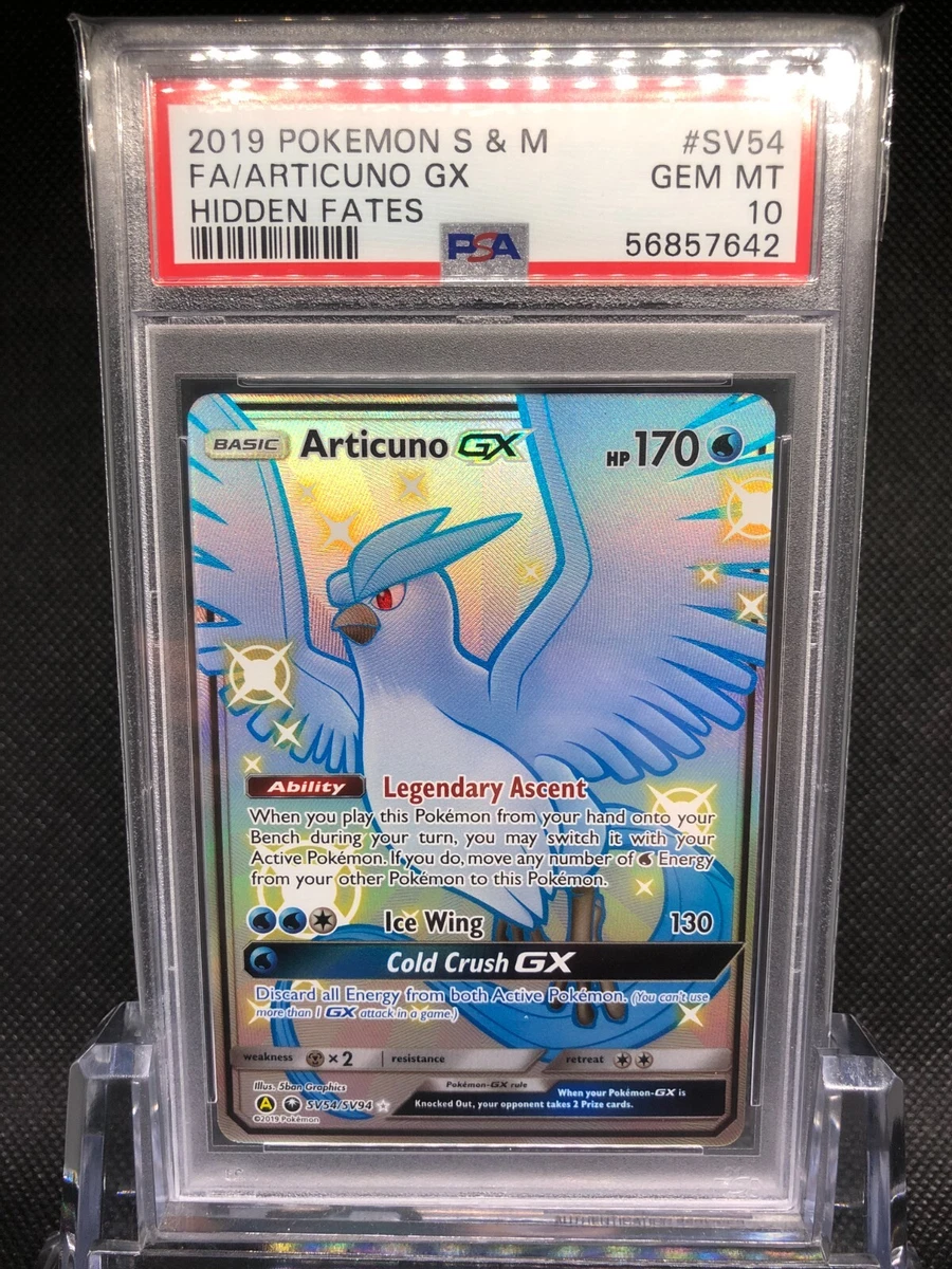 2019 Pokemon S&M Hidden Fates Full Art Articuno GX #SV54 PSA 10 GEM MINT