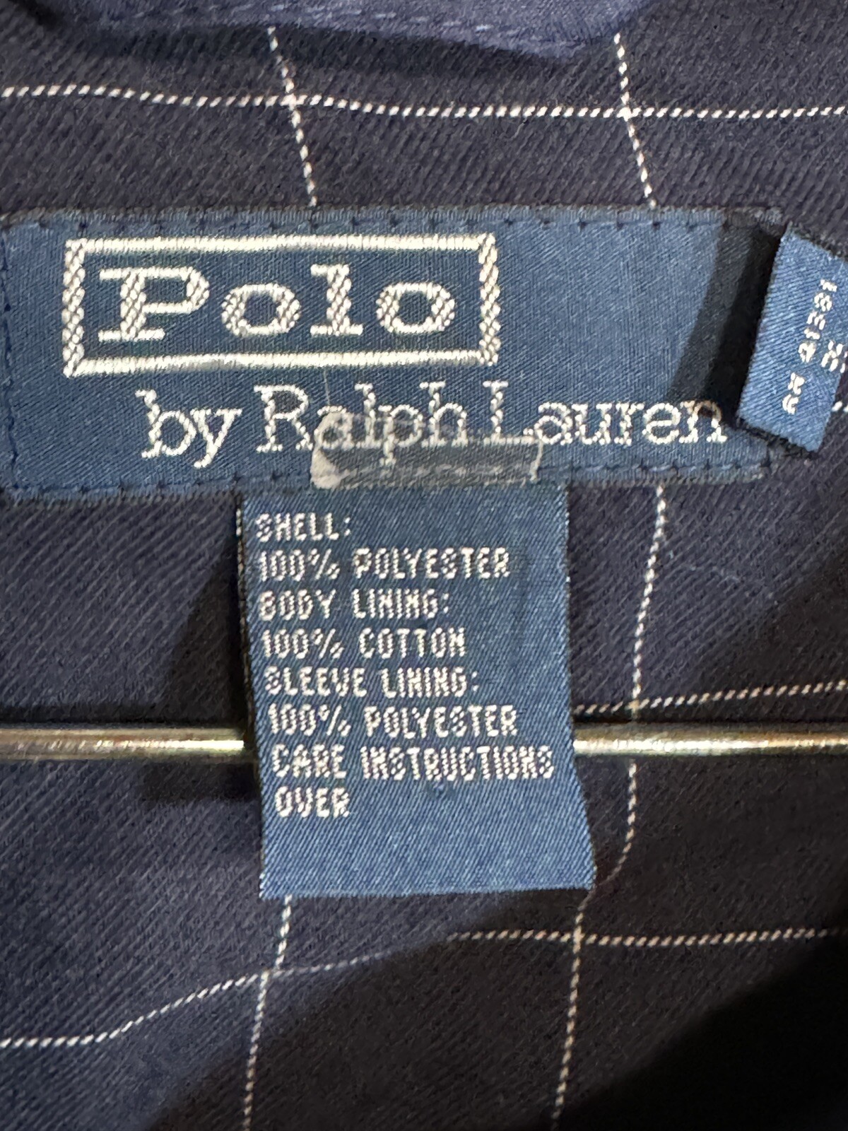 Polo Ralph Lauren giacca foderata a quadri full zip casual blu navy beige pony XL uomo