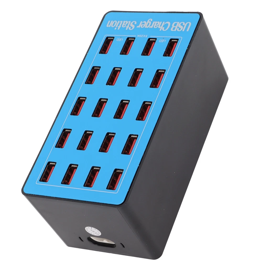 WLXA5+ 100W 20-Port USB Fast Charging Station Wall Power Adapter