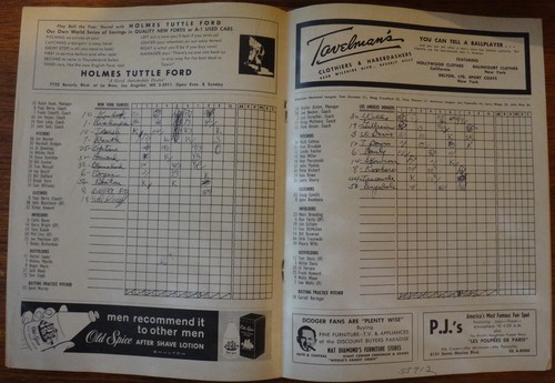 1963 World Series Game 3 Dodgers Program "Don Drysdale 3-Hit SHUTOUT WIN" Scored - Picture 3 of 3